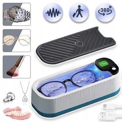 Ultrasoon Reinigingsapparaat - 45.000 Keer Draagbare Brilreinigermachine Met 3 Reinigingsmodi - Brilreinigingsapparaat - Mini-Ultrasone Reiniger Voor Brillen, Horloges, Sieraden, Oorbellen, Ultrasone Reiniger