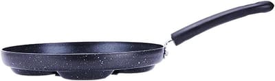 Pannenkoekenpan Vier Gaten - Ontbijt Pan - Lekker Ontbijten - Snelle Verwarming - 24 cm - Zwart