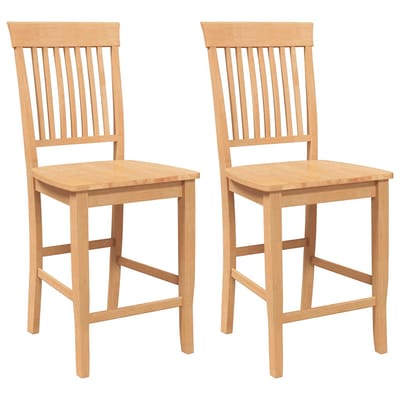 vidaXL - Barkrukken - 2 - stuks - natuurlijk - massief - hout - rubber