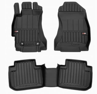 Frogum 3D Rubberen Vloermatten Set – Geschikt voor SUBARU Forester IV 2012-2018 – 3-delig (Inclusief doorlopende mat achterzijde) – TPE Premium Kwaliteit – Extra Hoge Rand 6 cm – Geurloos – Zwart