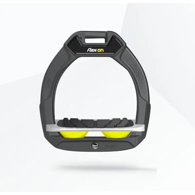 Veiligheidsstemming voor paardrijden Geplooide Grip Antraciet/Grijs/Geel kind Flex-On Safe-On