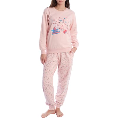 Winterpyjama KLP2 van pluche katoen voor dames