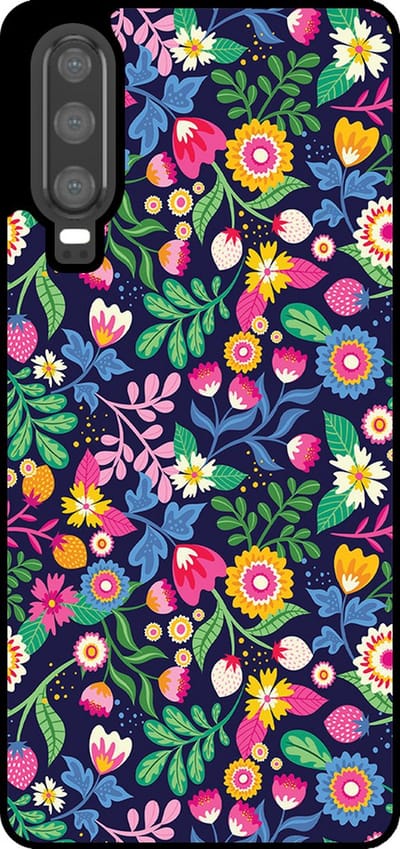 Smartphonica Telefoonhoesje Geschikt voor Huawei P30 met bloemen opdruk - TPU backcover case flower design geschikt voor Huawei P30