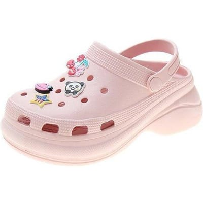 Zomer Dames Sandalen Dikke Zolen Gaten Schoenen Dames Baotou Huis Dikke Zool Slippers Buiten Dragen Strand Sandalen Dames 38-39 white