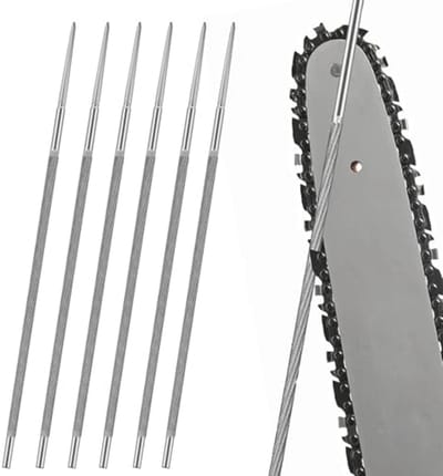 Ronde Vijlen voor Kettingzaag - 6 Stuks, 4 mm, Slijpgereedschap voor Kettingzaagketting