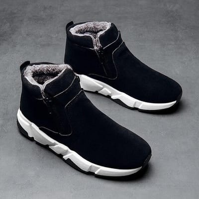 Nieuwe Sneeuwlaarzen Heren Warme Winter Casual Outdoor Hoge Schoenen Sneakers Heren Sneeuwlaarzen met Wollen Voering Sneakers Heren 44 gray