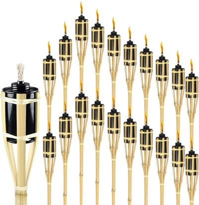 Bamboefakkels - Tuinfakkels - Incl lont - Navulbaar - 60CM - 20 Stuks