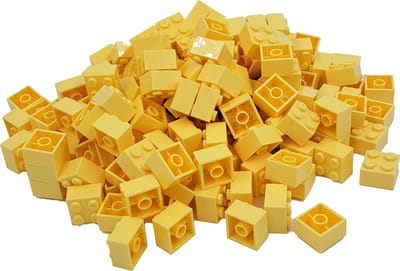 100 Bouwstenen 2x2 | Lichtgeel | Compatibel met Lego Classic | Keuze uit vele kleuren | SmallBricks
