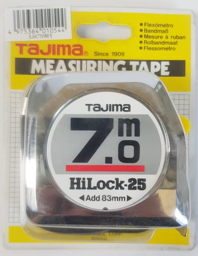 Tajima rolmaat geel 7 meter, HiLock-25