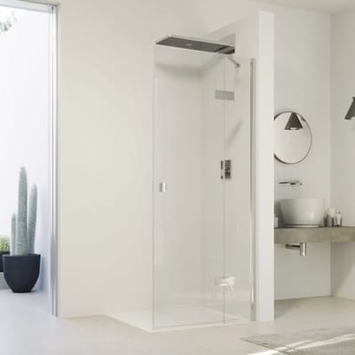 HÜPPE SolvaPro swing door with fixed segment for side wall and niche 80 x 200 cm, without anti-plaque 7T0401092321