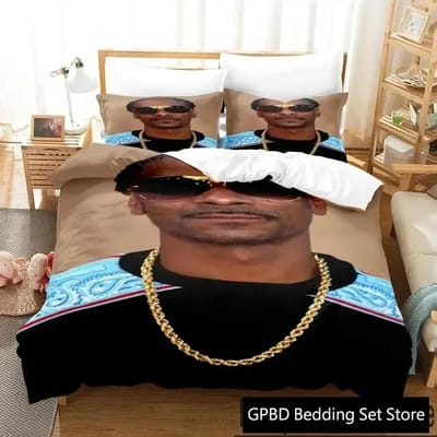 3D Print Snoop Dogg Rapper Beddengoed Set Jongens Meisjes Twin Queen King Size Dekbedovertrek Kussensloop Bed jongens Volwassen Hometextiel 70x133cm 2pcs