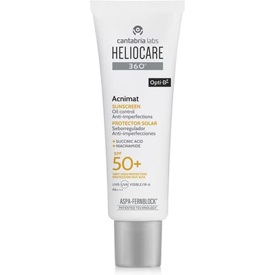 Cantabria Labs, Heliocare 360º Acnimat, Anti-Onzuiverheden, Zonnebrandcrème, Voor het Gezicht, SPF 50+, 50 ml