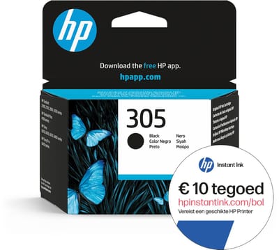 HP 305 - Inktcartridge - Origineel - Zwart + Instant Ink tegoed