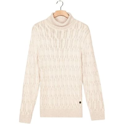 Thomas Maine Trui Rollneck Allover Multi Diagonal Cable Knit Off White / male
