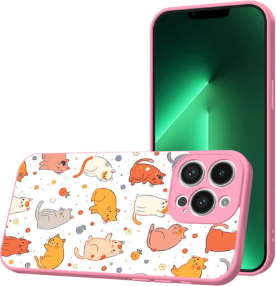 Smartphonica Telefoonhoesje Geschikt voor iPhone 13 Pro met Katten en Poezen opdruk - TPU Back Cover Case Cats Design - Roze geschikt voor iPhone 13 Pro