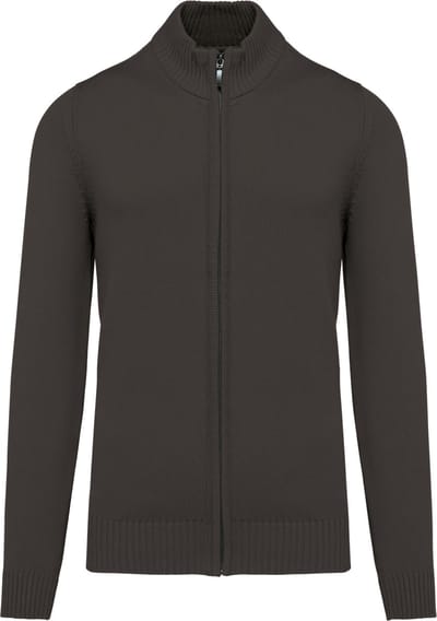 Kariban Heren cardigan met rits K971 - Dark Grey - S
