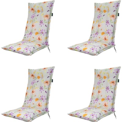 Madison - Tuinstoelkussen Hoge Rug Florina purple - Ca. 123x50 cm - Set van 4