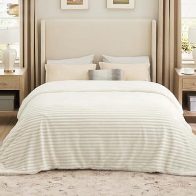 Warme Sherpa Deken - Wit - XXL 220 x 240 cm voor Huiskamer en Comfort