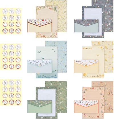 Complete Set van 36 Bladen en 18 Zelfklevende Enveloppen voor Uitnodigingen en Cadeaus, Perfect voor Briefpapier en Creatieve Projecten