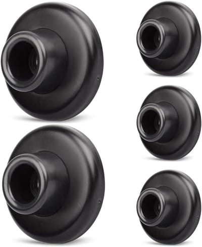 Deurstoppers Set - Muurbeveiliging Deur - Muren Beschermen - Roestvrij Staal Rubber - 5 stuks - Zwart