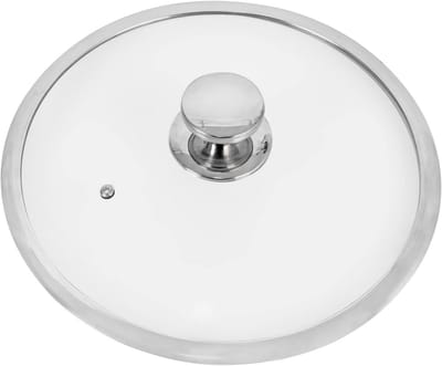 Universeel Glazen Pannendeksel 26 cm met Ventilatiegat en RVS Handvat