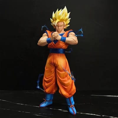 Anime Dragon Ball Ssj2 Goku Figurine Son Goku Super Saiyan Figurines d'Action 30.5cm Statue PVC Modèle de Collection Jouets Cadeaux brown