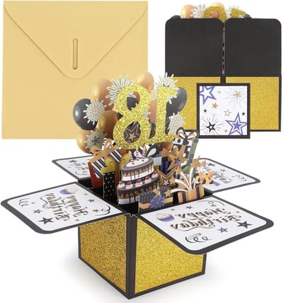 Verjaardagskaart 18 jaar, 3D Pop-Up Kaart met Envelop en Gelukkige Verjaardag Wensen, Originele Verjaardagskaart voor Jongens en Meisjes