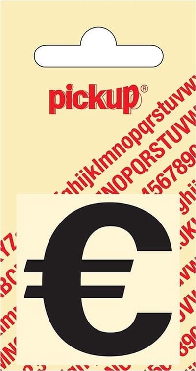 Pickup plakletter Helvetica 40 mm - zwart euroteken