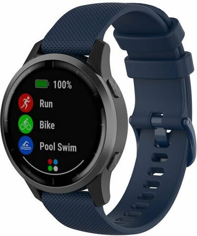 By Qubix - Geschikt voor Garmin bandje - Geschikt voor Garmin Vivomove 3 / HR / Luxe / Sport / Style / Trend - Sportband met motief - Donkerblauw - Smartwatch bandje 20mm