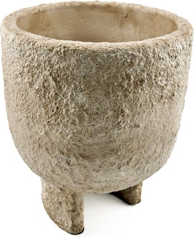 HomeBound by KY | Aardewerk bloempotje beige | plantenbak voor binnen | 11x11x13cm