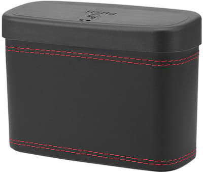 Prullenbak - Auto Vuilnisbak - Mini Vuilnisbak - Autoprullenbak - Prullenbak met deksel - Multifunctionele opbergdoos - Opbergbox - Voor achterbank en deur - Autostoelrugleuning - Deurgemonteerd - Zwart