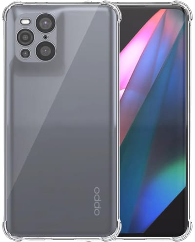 Smartphonica Telefoonhoesje Geschikt voor Oppo Find X3 / X3 Pro Transparant Schokbestendig - Shockproof TPU SIliconen Backcover Case met Stootrand Doorzichtig geschikt voor Oppo Find X3;Oppo Find X3 Pro