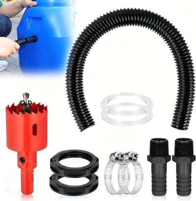 Regentonverbindingsset met 1 inch connector en 100 cm slang voor tuinwateropvang en IBC-container accessoires voor optimale regenwaterverzameling