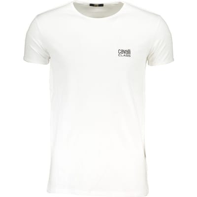 Cavalli Class Bianco Katoenen Heren T-Shirt