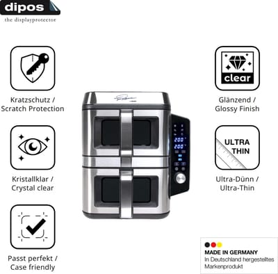 dipos – 2x Beschermfolie geschikt voor KOENIC KTAF-TR | Krasbestendige & heldere Screenprotector Ultra-Thin