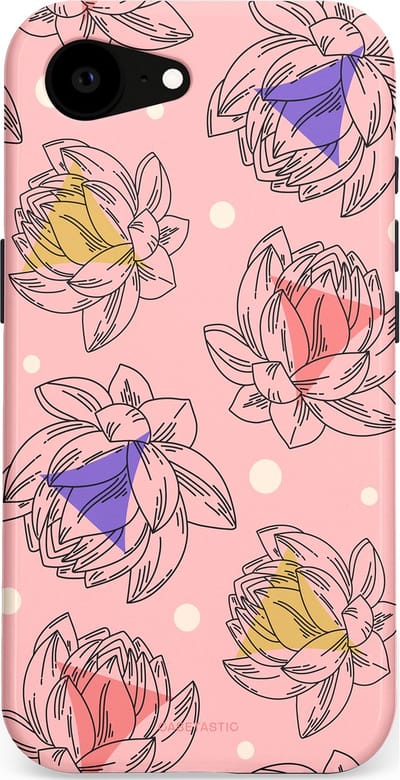 Casetastic Hoesje Geschikt voor Apple iPhone 16e Magsafe - Stijlvolle Beschermende Duo-layer Case - Bloemen Pastel Roze