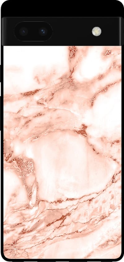 Smartphonica Telefoonhoesje voor Google Pixel 6 met marmer opdruk - TPU backcover case marble design - Wit Rosé Goud geschikt voor Google Pixel 6