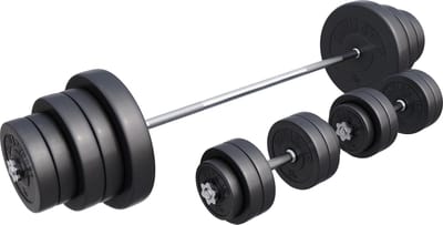 Gorilla Sports Halterset 130 kg - Gripper Kunststof - Schroefsluiting - Gewichten