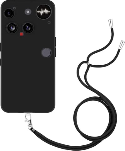 Just in Case hoesje met koord geschikt voor Nothing Phone (3) Hoesje met Koord - Flexibele Case - Zwart