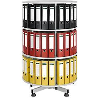 Draaibare ordnerzuil met 3 etages, zonder ordners, h 1300 mm