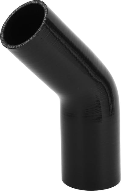 MTTproducts- Koelslang Zwart - Silicone Materiaal - 57-63mm Binnendiameter - 120mm Lengte - 45 Graden - Meerlaags Geweven Doek - Siliconenslang