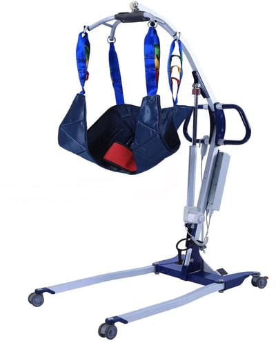 COMFYGO PL-3000 Elektrische Opvouwbaar patiëntenlift met tilband, Transferhulp Tillift, medische heavy-duty hydraulische patiëntenlift, te openen lage basis voor thuisgebruik.