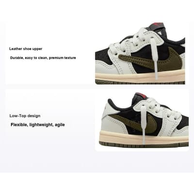 Travis Scott x Air Jordan 1 Retro Low OG SP TD Olijfgroen Baby Sneakers Groen Zeil Universiteitsrood DZ5908-106 21