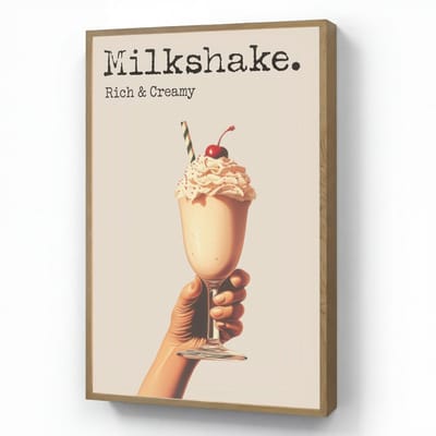Wandlamp 60x90 cm - Oplaadbaar - Milkshake - Kers - Rietje - Wandlampen binnen woonkamer - Slaapkamer lamp - Decoratieve nachtlamp - Vloerlamp draadloos