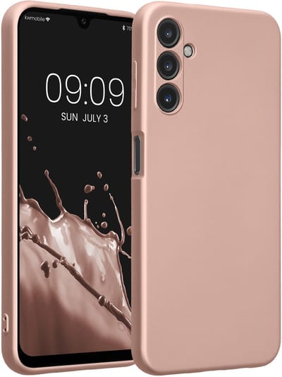 kwmobile metallic telefoonhoesje van TPU - geschikt voor Samsung Galaxy A14 5G - Flexible case voor smartphone - In metallic roségoud