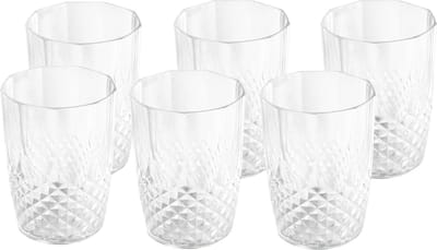 Drinkglazen - 18x stuks - kunststof - kristaleffect - 400 ml - luxe uitstraling