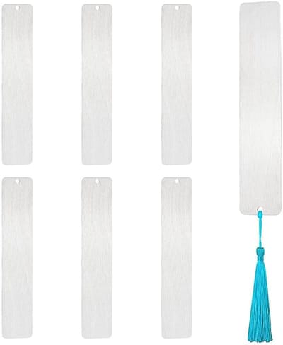 Dailygoods- Bladwijzer 6 Stuks - Metalen Decoratie - Roestvrij Staal - 130mm Lang - DIY Craft Tags - Blanco Ontwerp - Boekmarker