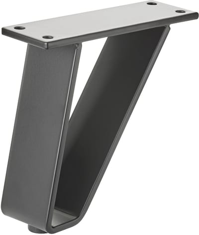 SOTECH TANGO meubelpoot, 118,5 mm, mat zwart, draagvermogen tot 150 kg per poot, vitrinepoot, onderpoot, bankpoot