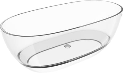 Mexen Pure heldere vrijstaande badkuip transparant 170 x 80 , chromen afvoer - 58071708008