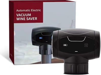 Elektrische Wijnstopper- Kitchsy- Vacuumwijnbespaarder - Geschenkset - Wijn besparen - Zwart